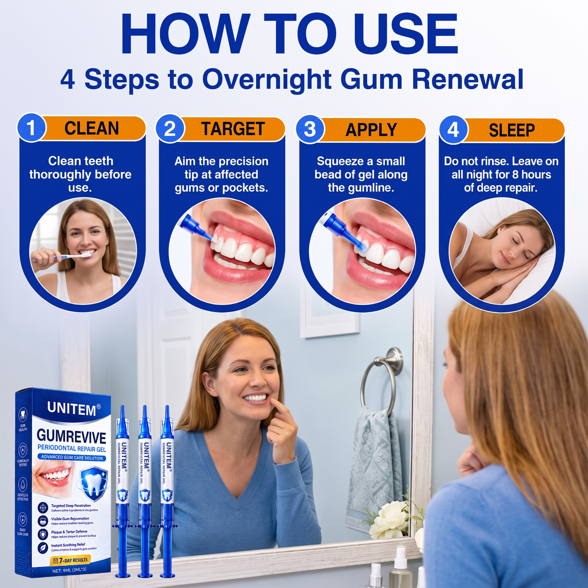 🦷UNITEM® GumRevive Periodontal Repair Gel (for bleeding gums, receding gums, and loose teeth) ✨ 🪐