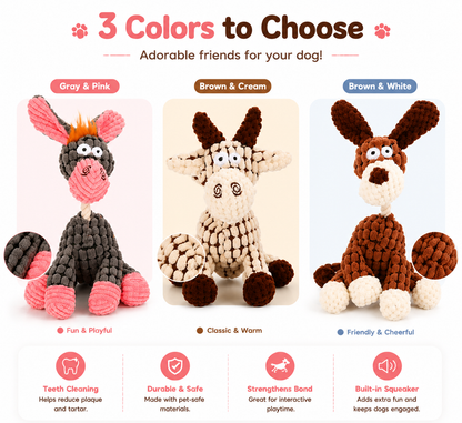 Cute Plush Rope Dog Toy – Soft, Durable & Squeaky Chew Fun!