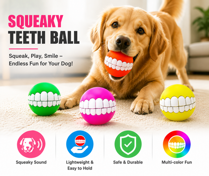 Funny Teeth Squeaky Dog Ball – Keep Your Pup Entertained & Smiling!
