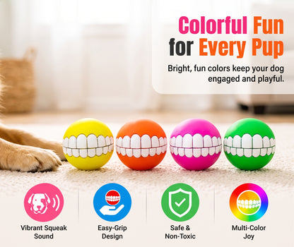 Funny Teeth Squeaky Dog Ball – Keep Your Pup Entertained & Smiling!